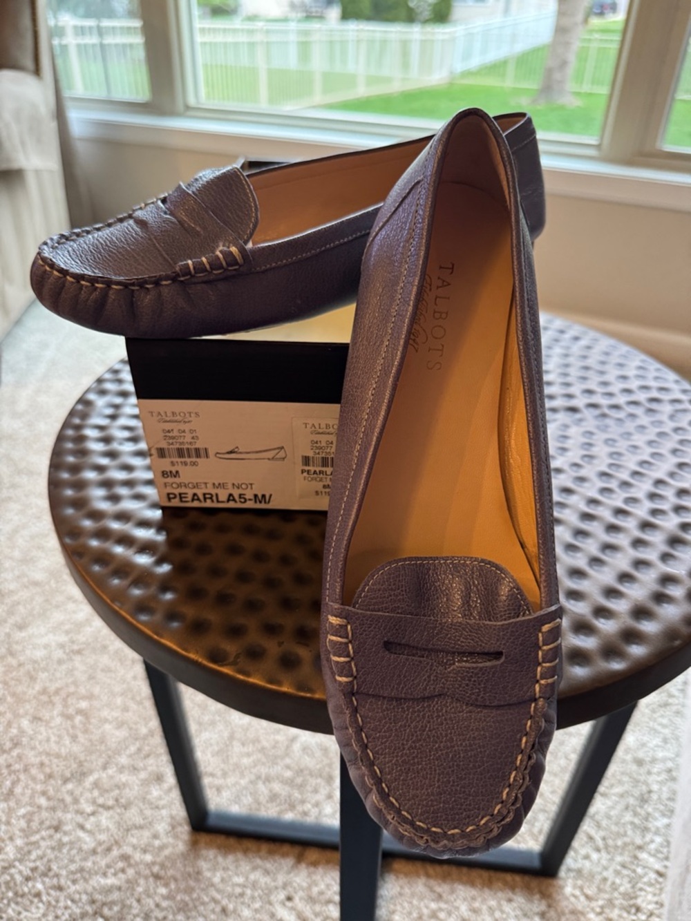 Talbots Lavender Leather Penny Loafers